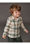Esvab • Modern & Distinctive Checkered Embroidered Baby Boy Shirt and Pants Set of 2 - 2