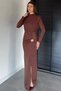 Women's Shoulder Padded Drawstring Dress with Accessories - 2