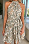 Patterned viscose dress with belted waist - 3