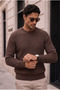 Ashton Ribbed Crew Neck Men's Knitwear Sweater - Brown - 6