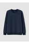 Navy Blue Regular Fit Men's Pajama Set - 6