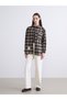 Esvab • Modern & Distinctive Checkered Embroidered Loose Fit Poplin Women's Shirt Tunic - 2