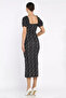 Slit Balloon Sleeve Women's Patterned Dress - 3
