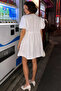 Women's Front Tie Princess Sleeve Dress - 4