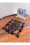 Black Glitter Special Laser Cut American Placemat Set of 6 Service Napkins - 2
