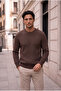 Ashton Ribbed Crew Neck Men's Knitwear Sweater - Brown - 5