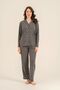 Women's Long Sleeve Patterned Modal Shirt Pajama Set (with Socks as a Gift)