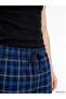 Navy Blue Regular Fit Plaid Men's Pajama Bottoms - 3