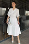 Waist-Tied V-Neck Women's Dress - 3