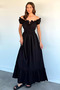 Women's Shoulder Ruffle Elastic Waist Dress
