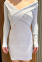 Women's Cross Collar Mini Dress - 3