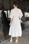 Waist-Tied V-Neck Women's Dress - 4