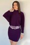 Bat Sleeve Belted Dress