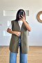 Khaki Plaid Trench Vest - 3