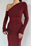 Special Occasion Shoulder Detailed Stoned Dress - 5