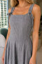 Gülseli Shoulder Tie Linen Dress - 4