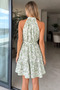 Patterned viscose dress with belted waist - 4
