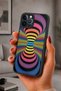 حافظة مقاومة للصدمات متوافقة مع هاتف iPhone 12 Pro Max مع نمط الوهم البصري لحماية الكاميرا