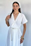 Women's Double Breasted Collared Lace Dress - 2