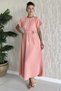 Women's Double Pocket Elastic Waist Belted Dress - 2