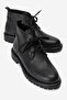 Partilla Women's Genuine Leather Lace-Up Boots Black