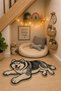 Asymmetrical Food Mat with Siberian Husky Figure, Non-Slip Base, Washable, 60X90 cm