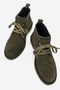 Partilla Women's Genuine Leather Lace-Up Boots Khaki Suede - 4