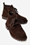 Partilla Women's Genuine Leather Lace-Up Boots Brown Suede