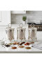 3-Piece Engraved Patterned Metal Spice Bowl Set Silver