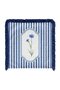 Retro Blue Striped Botanical Cornflower Patterned Fringed Throw Pillow Cover - 4