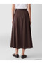 Brown A-Line Flared Skirt with Belt at the Waist - 4