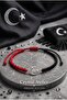 Red Black Moon Star Fan Bracelet Handmade Adjustable Macrame Rope Bracelet