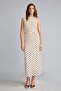 Crew Neck Polka Dot Gathered Tulle Sleeveless Midi Dress I6281Ax26Au