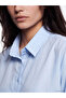 Özmarka New Season Blue Oversize Poplin Women's Shirt - 3