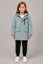 Girl's Water Green, Hooded, Fur Lined, Long Parka, Water Repellent - Wind Protector, Winter Coat-Parka - 2
