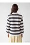Lcw Modest Polo Collar Striped Oversize Women's Sweatshirt Tunic - 4