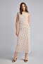 Crew Neck Polka Dot Gathered Tulle Sleeveless Midi Dress I6281Ax26Au - 3