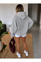 Unisex Women'S/Men's Oversize Hooded Sweatshirt with Floral Heart Design - 2