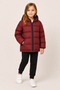 Girl's Burgundy, Hooded, Fur-Lined, Inflatable Coat, Waterproof - Windproof, Winter Coat - 2
