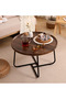 Round Coffee Table Set of 2, Side Tables Set, Wood Coffee Table for Living Room, Bedroom, Office, Modern End Tables for Dormitory Small Household Office Balcony (Brown) - 6