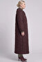 Wide Collar Quilted Giy Çık Dark Burgundy - 5
