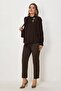 Standing Collar Satin Blouse 46662 - 3