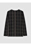 Vizyon New Season Black Crew Neck Patterned Women's T-Shirt - 7
