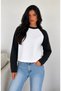 Women's Soft Shaped Fabric Crew Neck Raglan Sleeve Long Sleeve Sweatshirt