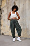 Women's Pleated Trousers with Elastic Waist and Cuffs - 2