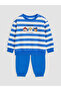 Özmarka New Season Blue Printed Striped Baby Boy Set - 2