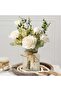 Fake Flowers, Silk Roses Artificial Flowers, White Faux Flower Arrangement Suitable for Home