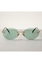 3104D 602180 2569 09 Uv400 Protected Blue Color Gold Detailed Women's Sunglasses 57-18-1 - 3