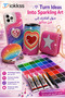 32000PCS 40 Colors 3mm Rhinestone DIY Kit, Multicolor Flatback Resin Gems with 3 B-7000 Glue, Tweezers & Pickup Pen, Bedazzling Craft Kit for Tumblers, Phone Cases, Clothes, Shoes, Nail Art - 7