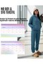 Women's White Hooded Sweatshirt and White Sweatpants Set - 4